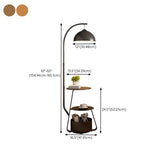 Modern Rotatable Dome Two-Tier Side Table Floor Lamp Image - 13