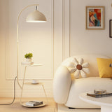 Modern Rotatable Dome Two-Tier Side Table Floor Lamp Image - 3