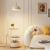 Modern Rotatable Dome Two-Tier Side Table Floor Lamp Image - 4