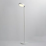 Modern Rotating White Round Metal LED Floor Lamp Image - 10