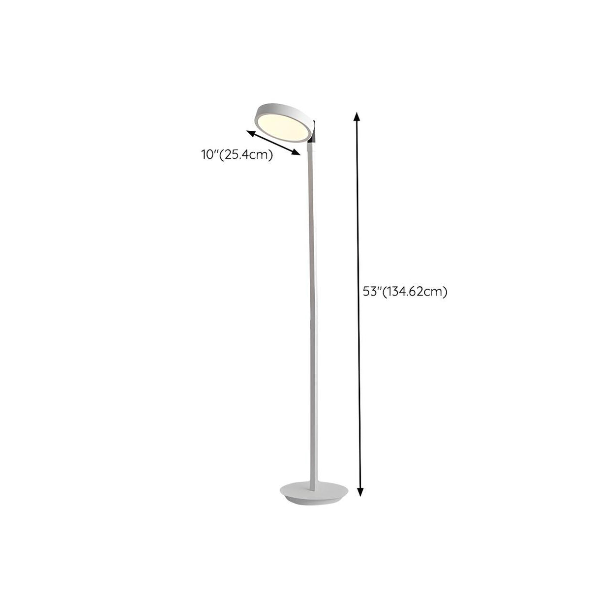 Modern Rotating White Round Metal LED Floor Lamp 