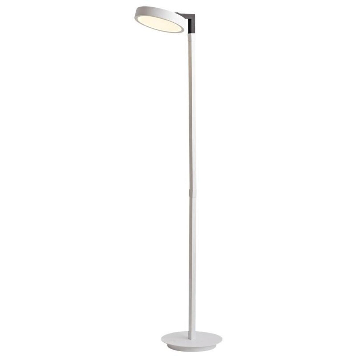 Modern Rotating White Round Metal LED Floor Lamp Image - 4