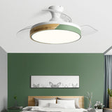 Modern Round 3 Blade Flush Mount Ceiling Fan Light Image - 4