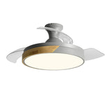 Modern Round 3 Blade Flush Mount Ceiling Fan Light Image - 7