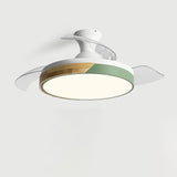 Modern Round 3 Blade Flush Mount Ceiling Fan Light Image - 9