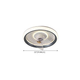 Modern Round 3 Clear Blades Ceiling Fan with LED Light Image - 10