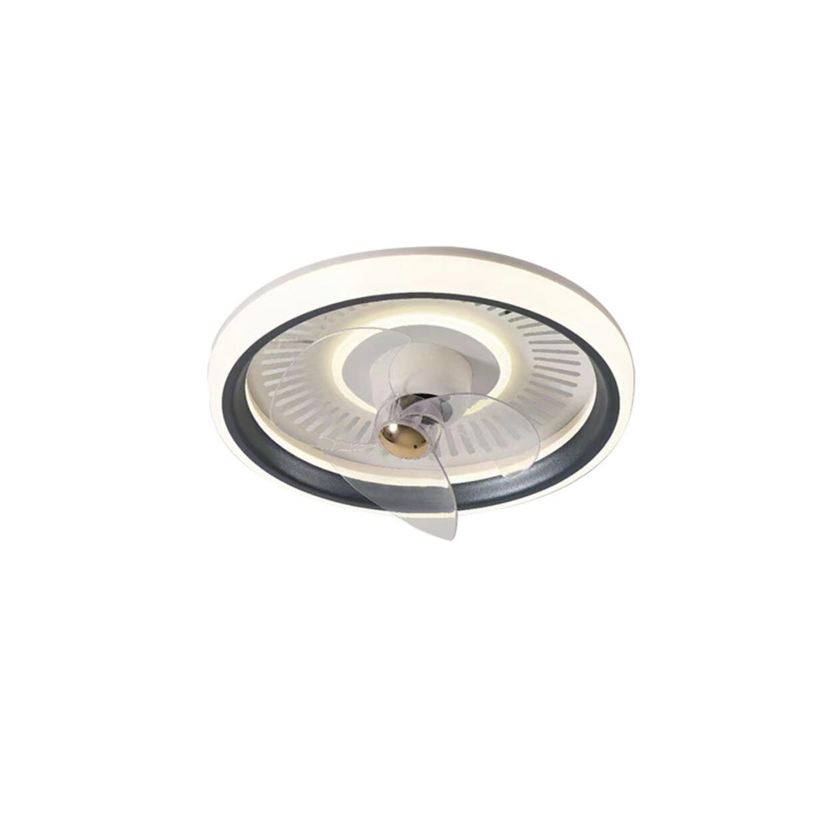 Modern Round 3 Clear Blades Ceiling Fan with LED Light Image - 2