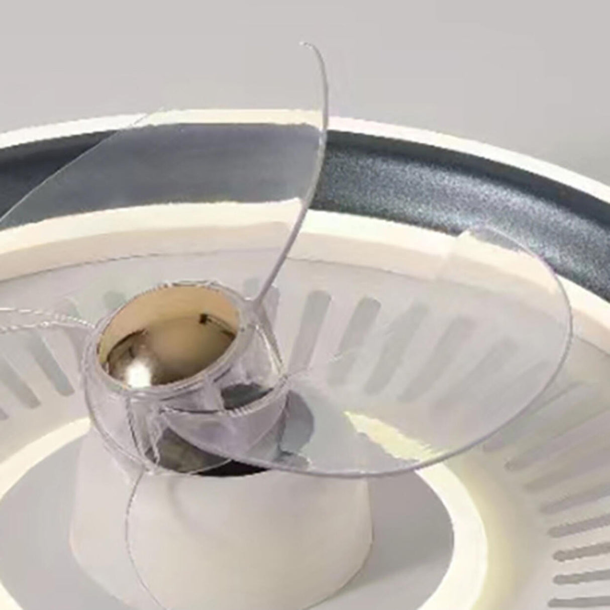 Modern Round 3 Clear Blades Ceiling Fan with LED Light Image - 7