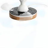 Modern Round 3 Retractable Blade Ceiling Fan with Light Image - 11