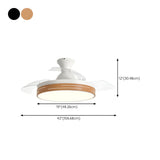 Modern Round 3 Retractable Blade Ceiling Fan with Light Image - 15