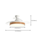 Modern Round 3 Retractable Blade Ceiling Fan with Light Image - 16