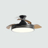 Modern Round 3 Retractable Blade Ceiling Fan with Light Image - 2