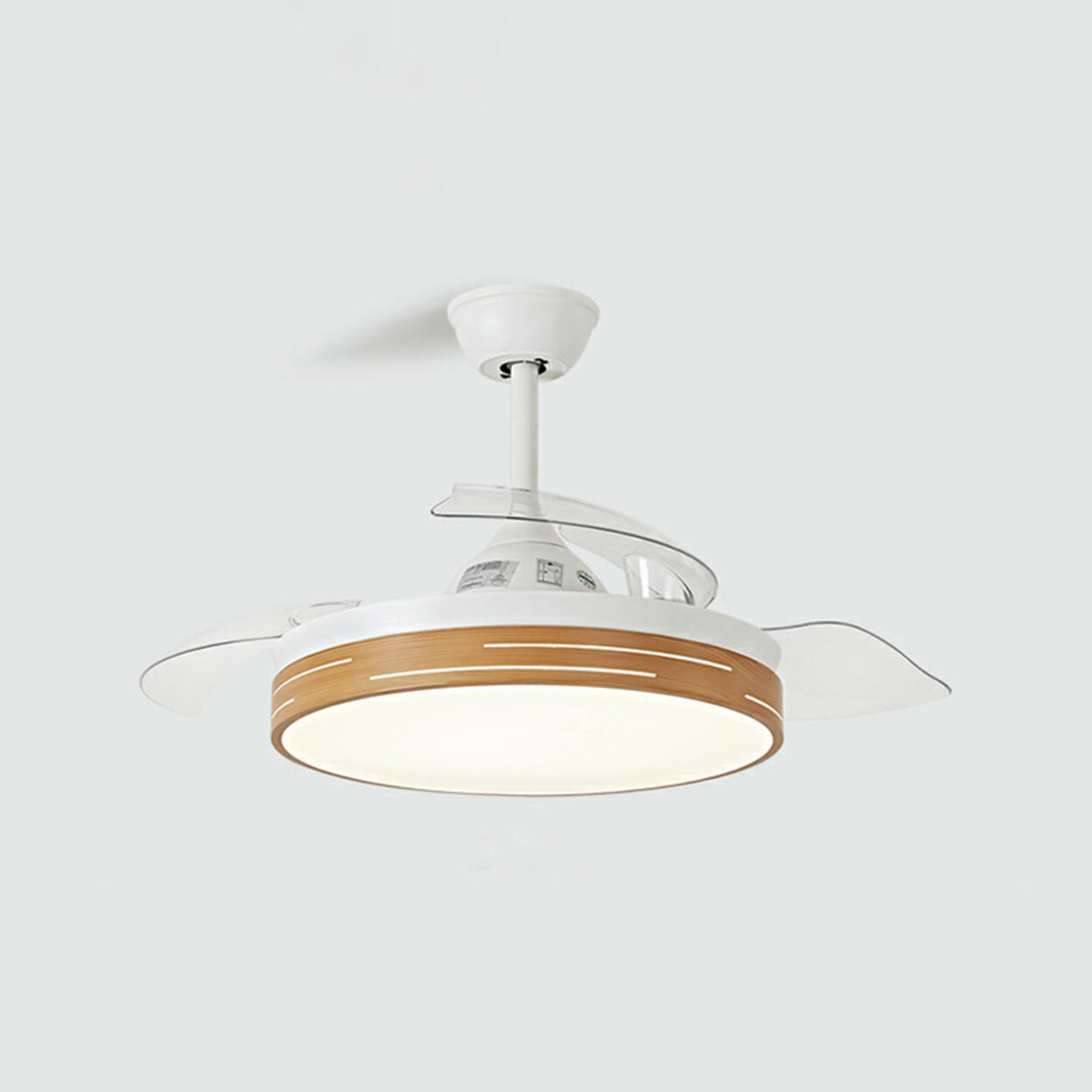 Modern Round 3 Retractable Blade Ceiling Fan with Light Image - 5