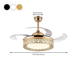 Modern Round 4 Clear Blade Drum Shape Ceiling Fan Light Image - 15