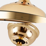 Modern Round 4 Clear Blade Drum Shape Ceiling Fan Light Image - 9