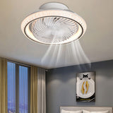 Modern Round 7 Clear Blades Ceiling Fan with LED Light Image - 17