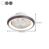 Modern Round 7 Clear Blades Ceiling Fan with LED Light #size