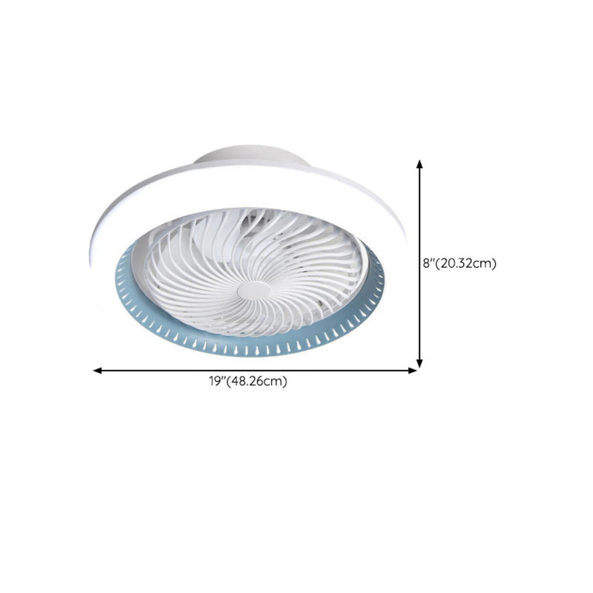 Modern Round 7 Clear Blades Ceiling Fan with LED Light Image - 22