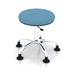 Modern Round Alloy Upholstered Office Stool Blue Adjustable Image - 5