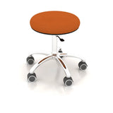 Modern Round Alloy Upholstered Office Stool Blue Adjustable Image - 9