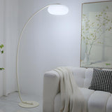 Modern Round and Black Arched Metal LED Floor Lamp Image - 11