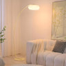 Modern Round and Black Arched Metal LED Floor Lamp Image - 3