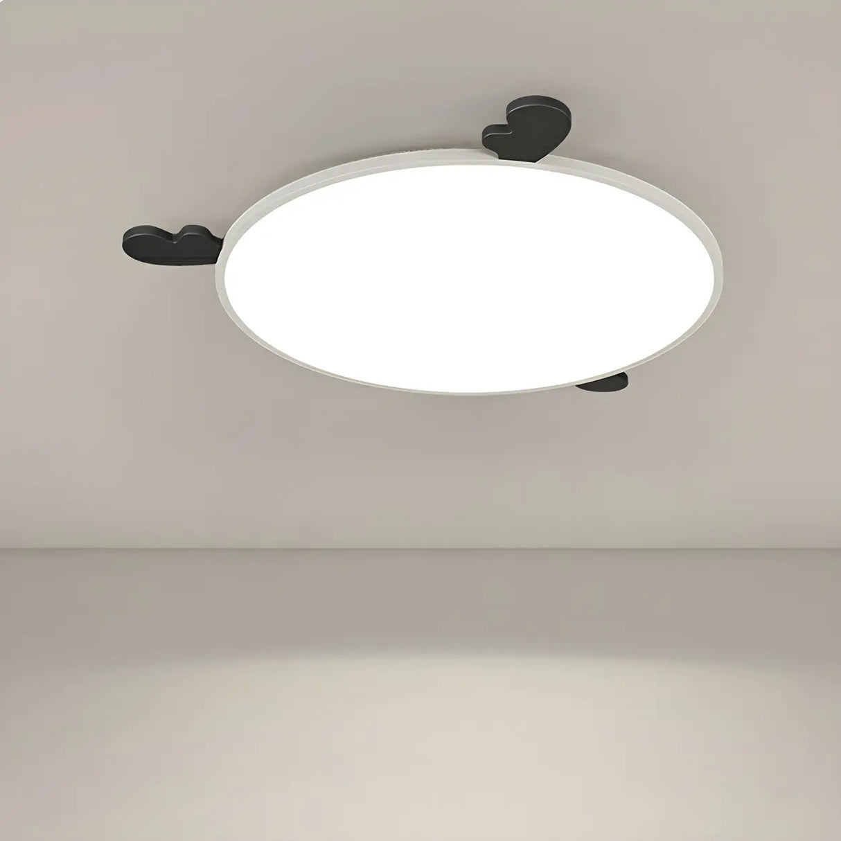 Modern Round Black Antlers Dimmable Flush Mount Light Image - 7