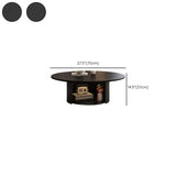 Modern Round Black Stone Storage Nesting Coffee Table #size