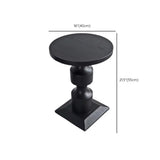 Modern Round Black Wood Pedestal Base Coffee End Table #size