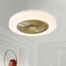 Modern Round Bladeless Flush Ceiling Fan with Light Image - 14