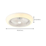 Modern Round Bladeless Flush Ceiling Fan with Light #size