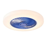 Modern Round Bladeless Flush Ceiling Fan with Light Image - 7