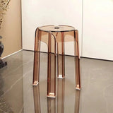 Modern Round Clear Acrylic Office Stool Adjustable Height Image - 10