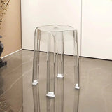 Modern Round Clear Acrylic Office Stool Adjustable Height Image - 12