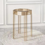 Modern Round Clear Acrylic Office Stool Adjustable Height Image - 13