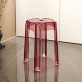 Modern Round Clear Acrylic Office Stool Adjustable Height Image - 14