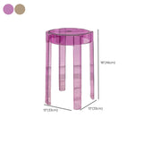 Modern Round Clear Acrylic Office Stool Adjustable Height Image - 16