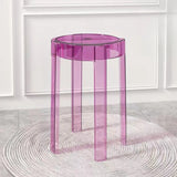 Modern Round Clear Acrylic Office Stool Adjustable Height Image - 8