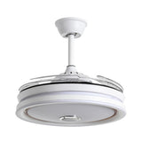 Modern Round Clear Blade Ceiling Fan with LED Light Image - 12