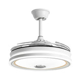 Modern Round Clear Blade Ceiling Fan with LED Light Image - 13