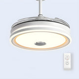 Modern Round Clear Blade Ceiling Fan with LED Light Image - 6