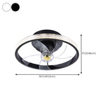 Modern Round Clear Blades Ceiling Fan with LED Light #size