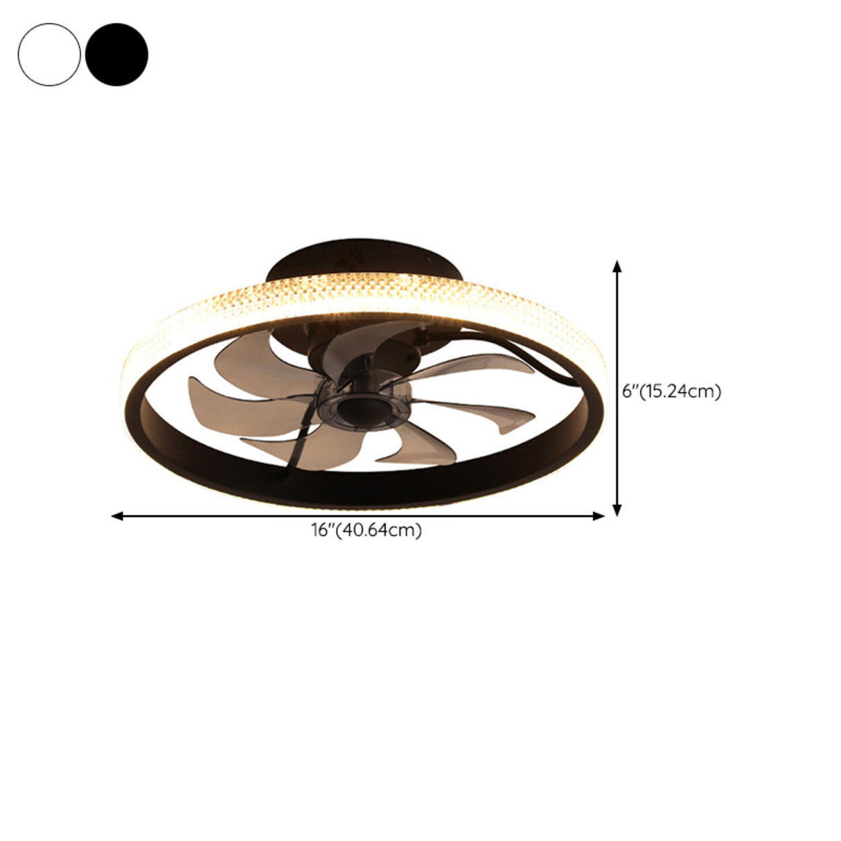 Modern Round Clear Blades Ceiling Fan with LED Light Image - 13