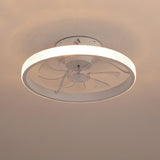 Modern Round Clear Blades Ceiling Fan with LED Light Image - 8