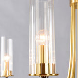 Modern Round Clear Glass Cylinder Chandelier Flexible Length Image - 19