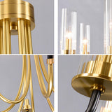 Modern Round Clear Glass Cylinder Chandelier Flexible Length Image - 20