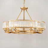 Contemporary Round Crystal Gold Living Room Chandelier Image - 10