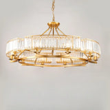 Contemporary Round Crystal Gold Living Room Chandelier Image - 11