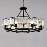 Contemporary Round Crystal Gold Living Room Chandelier Image - 7