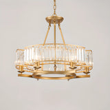 Contemporary Round Crystal Gold Living Room Chandelier Image - 9